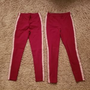 Two (Set) Lands End Dark Pink Leggings Size Extra Large XL